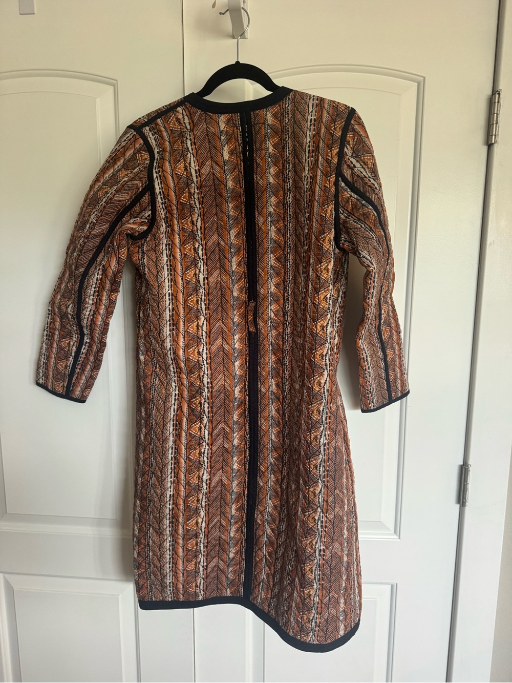 Marie Oliver Lee quilted geometric stripe Coat in Kismet size 8 - Picture 5 of 6
